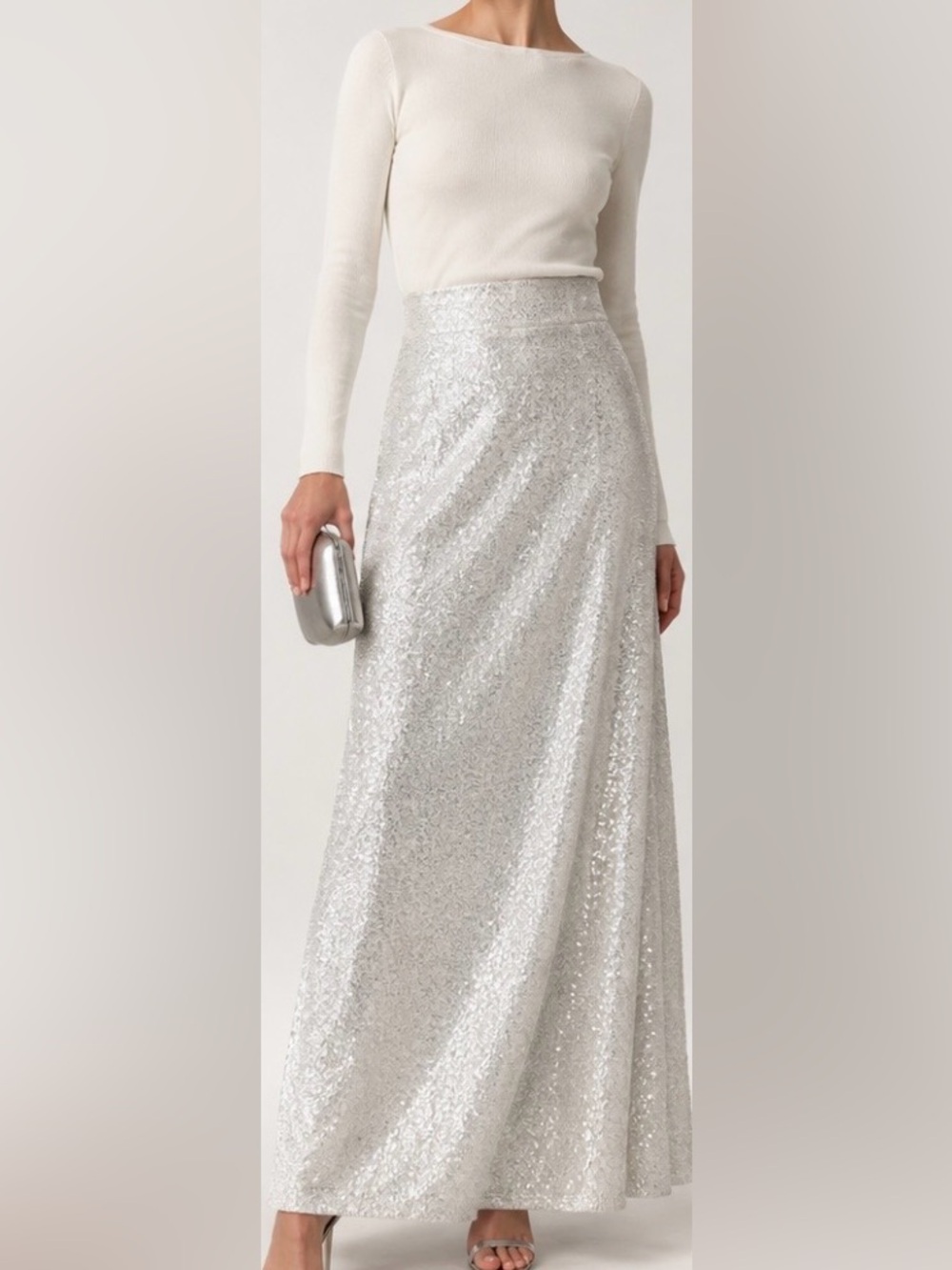 A-K-R-I-S-
100 years
Silver Sequin Maxi Skirt